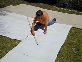 drawing the circle on the carpet