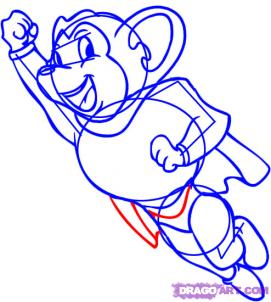 how to draw mighty mouse step 6