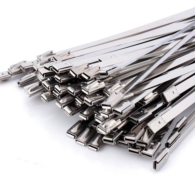 100pcs High Quality Stainless Steel Self Locking Cable Ties For Ship Electricity 300x4 6mm