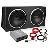 New Version 3 Belva 1000 watt Complete Car Subwoofer Package Includes Two (2) 10-inch Subwoofers in Ported Box, Monoblock Amplifier, Amp Wire Kit [BPKG210v3]