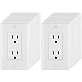 [20 Pack] BESTTEN 15 Decorator Receptacle Outlet, Non-Tamper-Resistant, Decor Wall Plate Included, for Residential &amp; Commercial Use, UL Listed, White