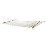 Sunnydaze Polyester Rope Hammock, Double Wide Two Person with Spreader Bars - for Outdoor Patio, Yard, and Porch