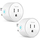 TECKIN Smart Plug Mini WiFi Outlet Wireless Socket Compatible with Alexa,Google Home and IFTTT, WiFi Socket with Timer Function,No Hub Required, White (2 Pack)
