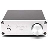Dilvpoetry V50 Class D Amplifier Power Amplifier 50W x 50W 2 Channel TPA3116D2 Chip HiFi Mini Audio Stereo Amplifiers Integrated Amp(Silver)