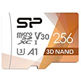 Silicon Power 256GB R/W up to 100/ 80MB/s Superior Pro microSDXC UHS-I (U3), V30 4K A1, High Speed MicroSD Card with Adapter