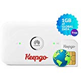 Keepgo Global Lifetime 4G/LTE Mobile WiFi Hotspot for Europe, Asia &amp; the Americas + 1GB credit - White