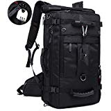 KAKA Travel Backpack,Carry-On Bag Water Resistant Flight Approved Weekender Duffle Backpack Rucksack Daypack for Men Women (Black)