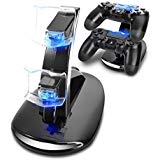 PS4 Controller Charger Dock WADEO Playstation 4 Games Dual shock PS4 Dock Charger Stand Holder for PS4, PS4 Slim, PS4 Pro Controller（Black）