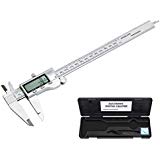 Vernier Caliper Neoteck 8 inch/ 200mm Digital Caliper Stainless Steel Electronic Caliper Fractions/inch/Metric Conversion Measuring Tool for Length Width Depth Inner Diameter Outer Diameter, Accuracy 0.001&quot;/0.02mm