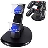 PS4 Controller Charger Charging Station, Playstation 4 / PS4 / PS4 Pro / PS4 Slim Controller Charger Charging Docking Station Stand, Dual USB Fast Charging Station &amp; LED Indicator for PS4