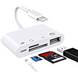 SD Card Reader HUB, 4 in 1 to USB Camera Adapter, TF Card Reader, Nk108L Digital Camera Reader Adapter Cable, USB Splitter Adapter Sync, Compatible with Phone &amp; Pad, Plug and Play