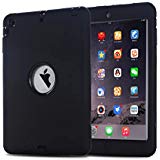 iPad Mini Case, iPad Mini 2 Case, iPad Mini 3 Case, MAKEIT Dual Layer Hybrid Armor Protection Defender Case Cover for iPad Mini 1 2 3 (All Black)