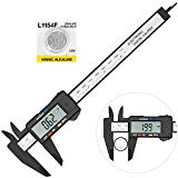 Digital Caliper with Large LCD Screen Plastic Electronic Vernier Caliper Measuring Tool, 0-6 In/0-150 mm Conversion Auto Off Featured with Extra 1 Battery by Bseen (Black)
