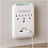 ECHOGEAR Low Profile Surge Protector Design with 3 AC Outlets &amp; 2 USB Ports ? 540 Joules of Surge Protection - Installs Over Existing Outlets to Protect Your Gear &amp; Increase Outlet Capacity
