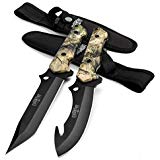 Mossy Oak 2-Piece Fixed Blade Hunting Knives Gut Hook Set with Sheath