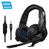 Cocopa Gaming Headset for PS4, PC, Xbox One Controller, Noise Cancelling Over Ear Headphones with Mic, Bass Surround, Soft Memory Earmuffs for Laptop Mac Switch Games
