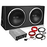 Belva 1000 watt Complete Car Subwoofer Package Includes Two (2) 10-inch Subwoofers in Ported Box, Monoblock Amplifier, Amp Wire Kit [BPKG210v2]