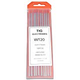 Rstar TIG Welding Tungsten Electrodes 2% Thoriated 1/8&quot; x 7&quot; (Red, WT20) 10-Pack