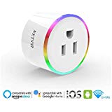 WiFi Smart Plug Socket Compatible with Amazon Alexa Google Assistant IFTTT, Mini Wireless Outlet with Remote Control and Timer Function, No Hub Required, ETL and FCC Certified