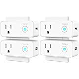 Smart Plug Mini WiFi Outlet with USB Port Travel Wireless Socket Compatible with Alexa, Google Home&amp;IFTTT, TECKIN WiFi Plug Enabled Remote Control Timer Function, No Hub Required (4 Pack)