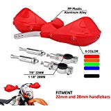 Handguards Dirt bike Hand guards 7/8 inches 22mm and 1 1/8 inches 28mm PP Plastic Universal guard For Honda CR CRF 125 250 300 CR125R CR250R CR500R CRF150R CRF150F Motorcycle Supermoto Dirtbike RED