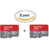 Sandisk Ultra 64GB/32GB Micro SDXC UHS-I Card with Adapter Bundle - 100MB/s U1 A1 - SDSQUAR-064G-GN6MA (Mix Pack 32gb and 64gb)