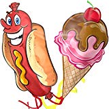 aGreatLife Kites Jouets Pour Enfants - Ice Cream Kite and Hotdog Kite Bundle - Perfect Cerf Volant for Kids and Adults - Premium Quality Easy Flyers with Vivid Colors, Stunning Design, Free String &amp; Handle - Great for Jeux Enfants