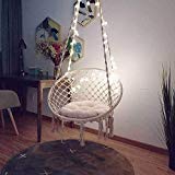 KINDEN LED Hammock Chair Light Up Macrame Swing Chair -12M LED Light for Indoor/Outdoor Home Patio Deck Yard Garden Reading Leisure Lounging Large Size(65x85cm)