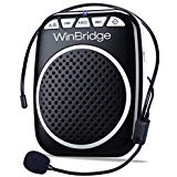 WinBridge WB001 Rechargeable Ultralight Portable Voice Amplifier Waist Support MP3 Format Audio for Tour Guides, Teachers, Coaches, Presentations, Costumes, Etc.-Black