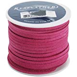 Realeather Crafts Suede Lace, 0.125-Inch Wide and 25-Yard Spool, Pink