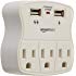 AmazonBasics 3-Outlet Surge Protector with 2 USB Ports