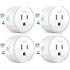 TECKIN Smart Plug Mini WiFi Outlet Wireless Socket Compatible with Alexa,Google Home and IFTTT, WiFi Socket with Timer Function,No Hub Required, White(4 Pack)