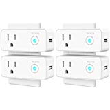 Smart Plug Mini WiFi Outlet with USB Port Travel Wireless Socket Compatible with Alexa, Google Home&IFTTT, TECKIN WiFi Plug Enabled Remote Control Timer Function, No Hub Required (4 Pack)