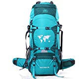 Topsky Outdoor Sports Camping Hiking Mountaineering Waterproof Backpack Unisex 70L Large Travel Daypacks Bags with Rain Cover (Can Extension to 80L) (Cyan)