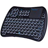 (2019 Version) iPazzPort Bluetooth Mini Wireless Keyboard with Touchpad, RGB Backlit Keyboard and Universal TV Remote for Android TV Box, Nvidia Shield TV, Smart TV, Raspberry Pi, Apple TV KP-810-61BT