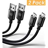 【2 Pack】 INIU Micro USB Cable Android 2.4A Quick Charging Aluminium Alloy Nylon Braided 3.3ft Tangle-Free USB Data Charger Cable with Organizing Strap for Samsung HTC Motorola Mobile Phone