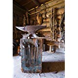 Anvil in Blacksmith Shop in Montana Museum Photo Art Print Poster 12x18 inch