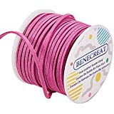 BENECREAT 3mm Faux Suede Cord Jewelry Making Flat Micro Fiber Lace Faux Suede Leather Cord (30 Yards, Orchid)