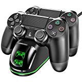 OIVO PS4 Controller Charger for Compatible with Playstation 4 Dualshock 4 Controller, Remote Charging Docking Station with LED Indicators and USB Cable- 2.6ft