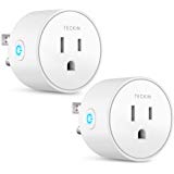 TECKIN Smart Plug Mini WiFi Outlet Wireless Socket Compatible with Alexa,Google Home and IFTTT, WiFi Socket with Timer Function,No Hub Required, White (2 Pack)