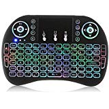 i8 Mini Wireless Keyboard Seven Color Backlight 2.4GHz with Touchpad (1pcs)