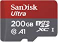 SanDisk Ultra 200GB microSDXC UHS-I Card with Adapter - 100MB/s U1 A1 - SDSQUAR-200G-GN6MA