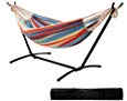 Ohuhu 10FT Double Hammock 115"(L) x 48"(W) with Space Saving Steel Stand Includes Portable Carrying Case Up to 450lbs Capacity