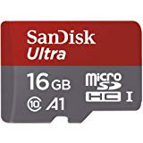 SanDisk 16GB Ultra microSDXC UHS-I Memory Card with Adapter - 98MB/s, C10, U1, Full HD, A1, Micro SD Card - Grey, Red - SDSQUAR-016G-GN6MA