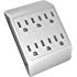 STANLEY 30346 6-Outlet Wall Tap with Grounded 6-Outlet Wall Adapter, White
