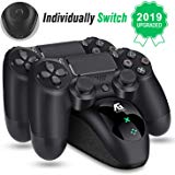 ECHTPower PS4 Controller Charger, PS4 Dualshock Controller Charger, Dual USB PS4 Controller Charging Station with LED Indicator & Individually Switch for Sony Playstation 4/PS4/PS4 Slim/PS4 Pro Charging Dock