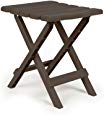 Camco Adirondack Portable Outdoor Folding Side Table, Perfect For The Beach, Camping, Picnics, Cookouts and More, Weatherproof and Rust Resistant - Mocha (51882)