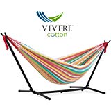 Vivere Double Salsa Hammock Combo with 9' Stand and Carry Bag