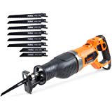 VonHaus 9 Amp Reciprocating Saw 1–1/8” Stroke Length Electric Saw with 2500 RPM Variable Speed, Trigger Switch and 8 Blades for Wood and Metal Cutting Ideal for Home and Garden