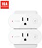 Smart Plug WiFi Outlet Compatible with Alexa, Echo, Google Home and IFTTT, TECKIN Mini Smart Socket with Energy Monitoring and Timer Function, No Hub Required, 16A (2 Pack)
